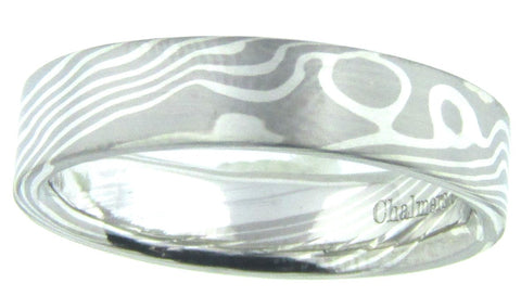 5.3mm Custom Mokume Gane Ring size 10.25 675-00128