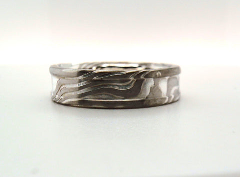 6mm Custom Mokume Gane Band Size 10.75 675-00181
