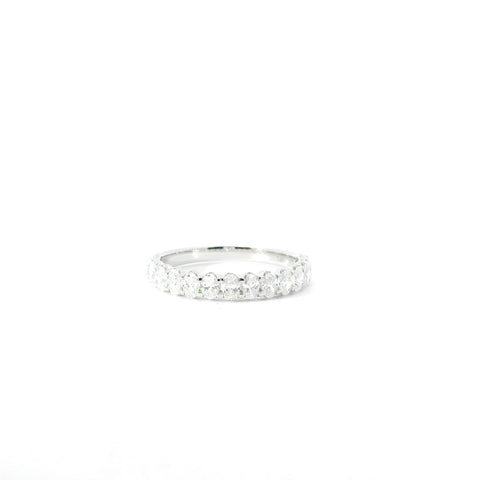 14KT White Gold Oval Diamond Band