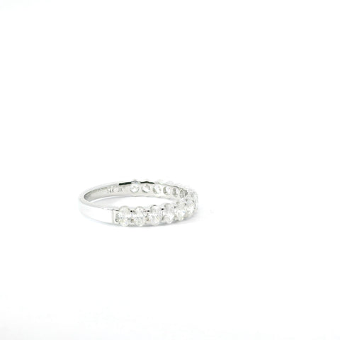 14KT White Gold Oval Diamond Band