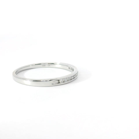 14KT White Gold Channel Set Diamond Band