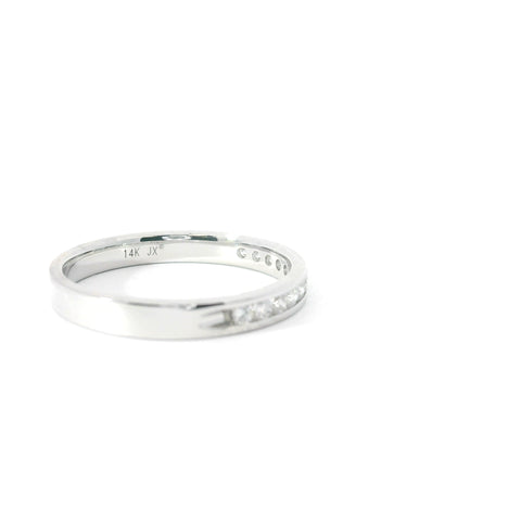 14KT White Gold Channel Set Diamond Band