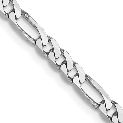 Leslie's 14K White Gold 3mm Flat Figaro Chain 20 Inch 430-09556