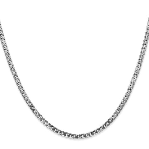 Leslie's 14K White Gold 2.9mm Flat Beveled Edge Curb Chain 20" 430-09561