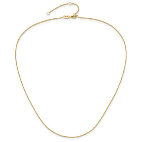 14KT Gold Adjustable Spiga Pendant Chain 1364-18+2