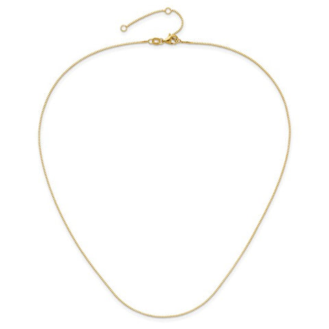 14KT Gold Adjustable Box Pendant Chain 1374-18+2