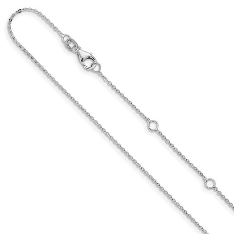 14KT Gold Adjustable Cable Pendant Chain 1380-18+2