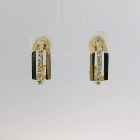 14k Yellow Gold Diamond Earrings
