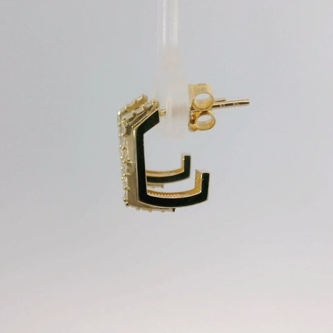 14k Yellow Gold Diamond Earrings