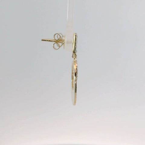 14K Yellow Gold Diamond Dangle Earrings