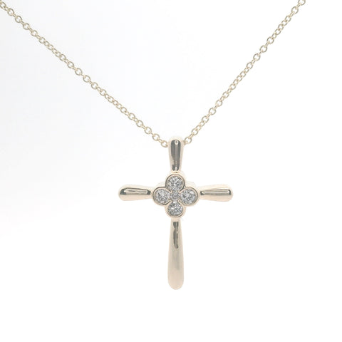 Gold & Natural Diamond Cross Pendant