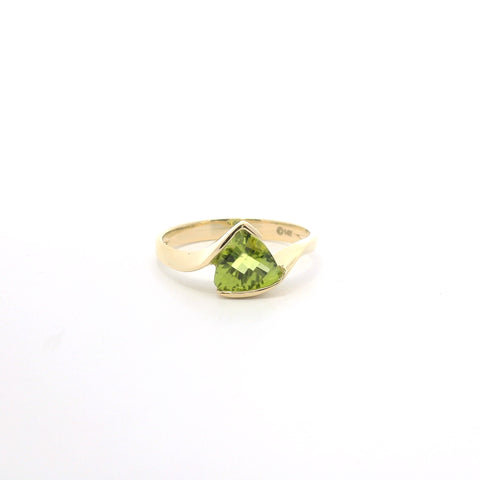 YELLOW GOLD PERIDOT SOLITAIRE RING 200-04183