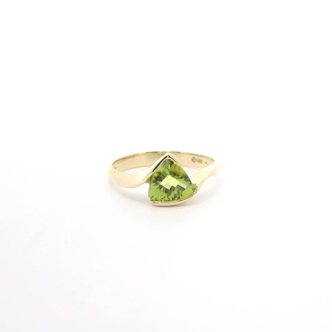 YELLOW GOLD PERIDOT SOLITAIRE RING 200-04183