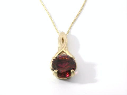Rubelite Tourmaline Solitaire Pendant 230-02363