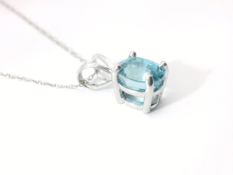 Blue Zircon Solitaire Pendant 230-02406