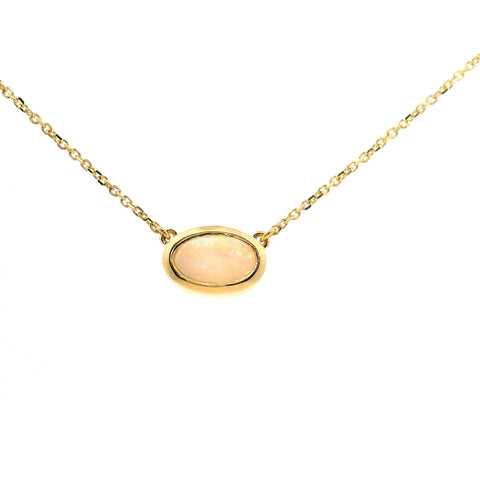 14KT YELLOW GOLD OPAL NECKLACE 230-02426