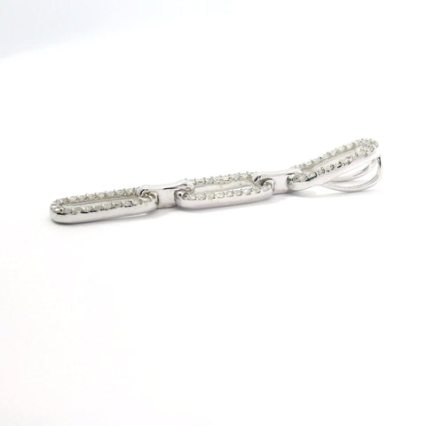 14KT WHITE GOLD PAPERCLIP STYLE DIAMOND PENDANT 160-04398