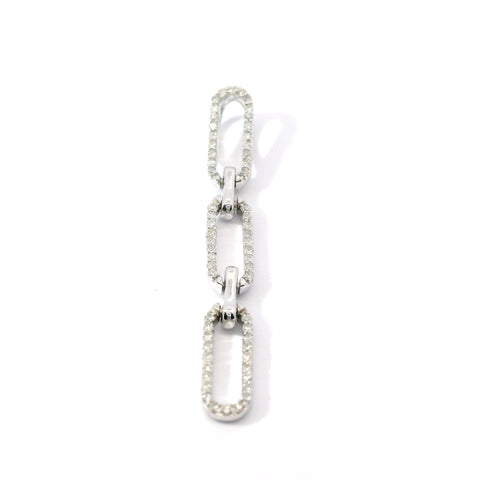 14KT WHITE GOLD PAPERCLIP STYLE DIAMOND PENDANT 160-04398