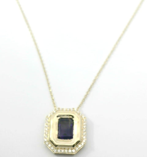 Amethyst halo necklace 230-02416