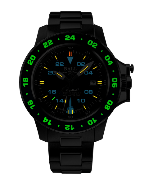 Ball Engineer Hydrocarbon AeroGMT Sled Driver (42 mm) Black/Blue Bezel and Black Dial DG2018C