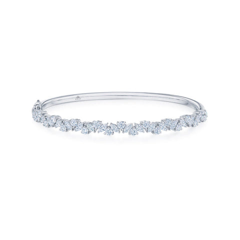 KWIAT 18KT American Beauty Bangle Bracelet with Marquise and Round Diamonds B-19598-0-DIA-18KW