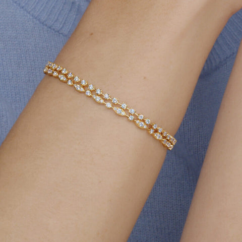 KWIAT 18KT Starry Night Double Line Bracelet B-19651-0-DIA-18KY