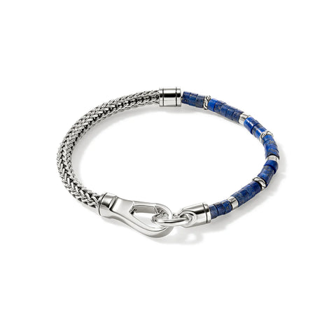 John Hardy Heishi Chain Bracelet, Sterling Silver, Gemstones 4mm