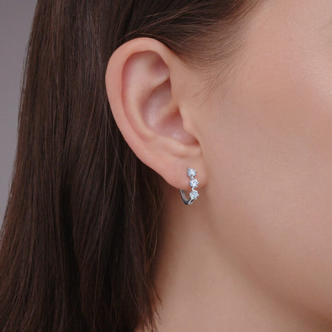 KWIAT 18KT Stary Night Diamond Huggie Hoop Earrings E-2697-0-DIA-18KW