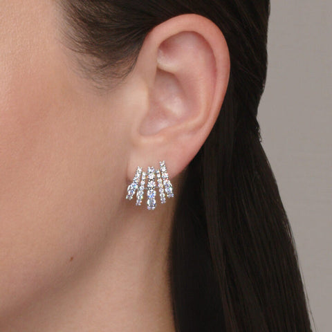 KWIAT 18K Lyric 5 Row Diamond Huggie Earrings E-2813-0-DIA-18KW