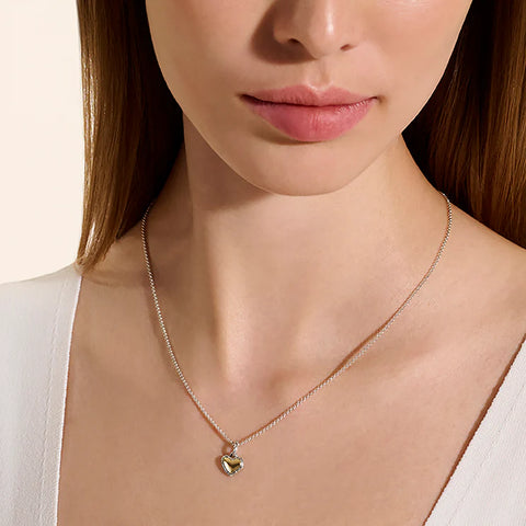 John Hardy Essential Heart Pendant Necklace, Sterling Silver, Gold, 1.5MM NZZ98974