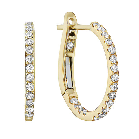 Oval Inside/Out Diamond Hoop Earrings