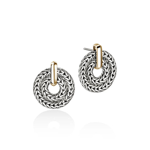 John Hardy Icon Link Earrings, Gold, Sterling Silver, 22MM EZZ98991