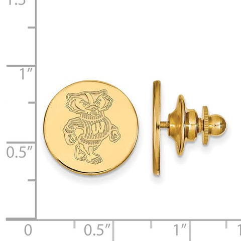 14k Yellow Gold University of Wisconsin Badger Lapel Pin