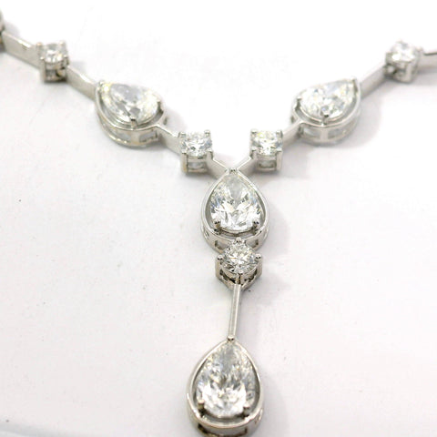 18KT WHITE GOLD DIAMOND LARIAT NECKLACE 165-00499