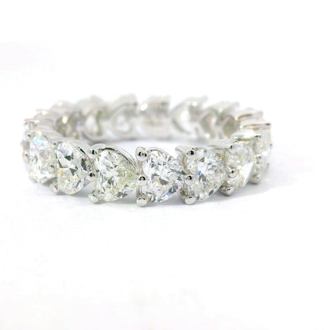 14KT WHITE GOLD 5.17CTW HEART DIAMOND ETERNITY BAND JOR8196-H-5.00CT-VJ