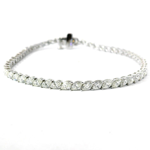 18KT WHITE GOLD MARQUISE DIAMOND LINE BRACELET