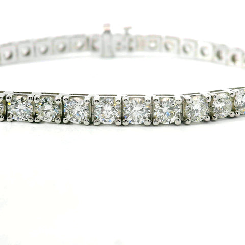 14KT WHITE GOLD 10CTW ROUND DIAMOND TENNIS BRACELET KB34170-10.00CT-VJ