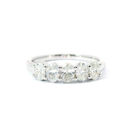 14KT WHITE GOLD 1CTW OVAL 5 STONE RING KR34490-OV-1.00ct-VJ
