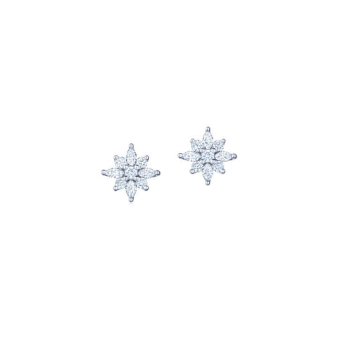 KWIAT 18KT Petite Star Diamond Earrings E-2488-0-DIA-18KW