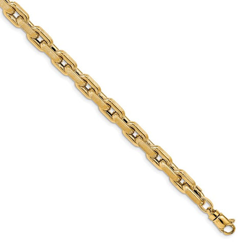 Leslie's 14K Yellow Gold Polished and Textured Fancy Link Bracelet 7.5 Inch 440-02608