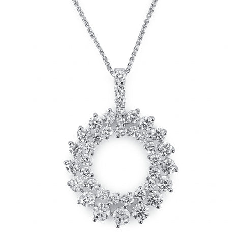 18KT WHITE GOLD DIAMOND CIRCLE PENDANT 165-00501
