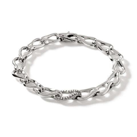 John Hardy Surf Bracelet, Diamonds 8.5MM