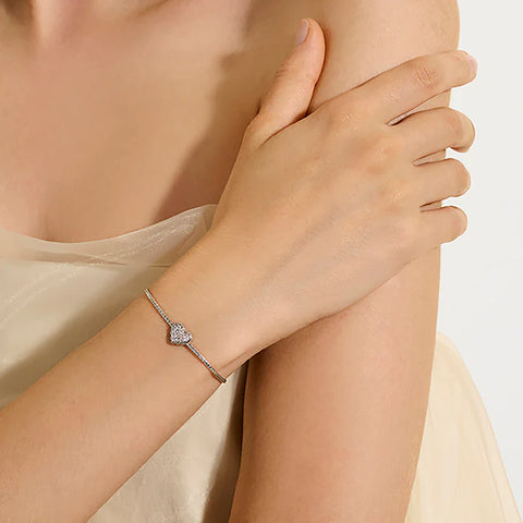 John Hardy Essential Heart Bracelet, Sterling Silver, Diamonds, 1.8MM BUP989642DI