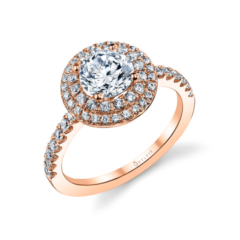 Sylvie Petite Double Halo Engagement Ring S1086
