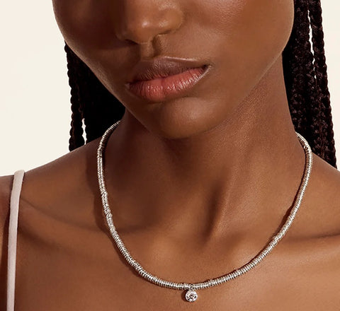 John Hardy JH Lovestruck™ Heishi Pendant Necklace, Sterling Silver, Diamond, 1.0TCW NBP43002LGD
