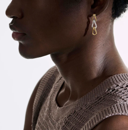 John Hardy Surf Link Earrings, Diamonds