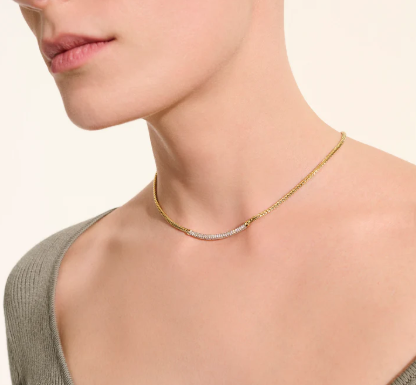 John Hardy JH Essential Pavé Necklace, Gold, Diamonds, 2.5MM NGGX986982DI