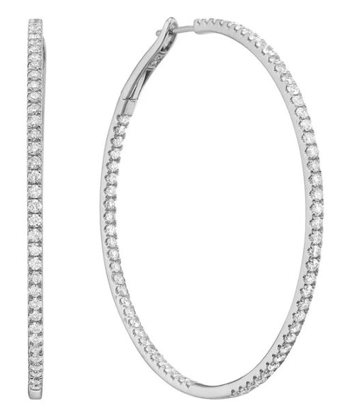 Large Inside/Out Diamond Hoop Earrings