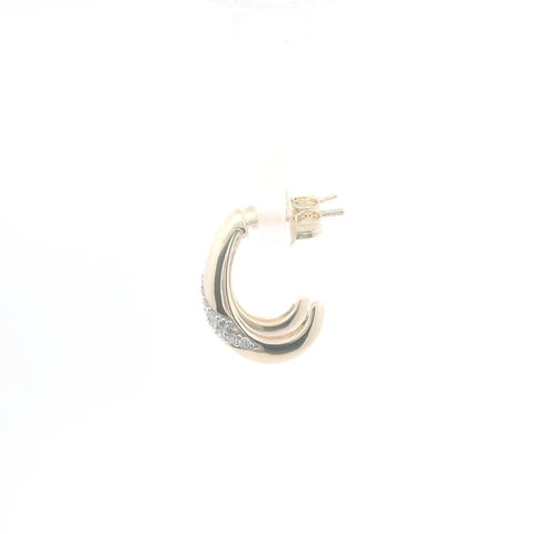 Gold & Natural Diamond Fashion Hoop Earrings