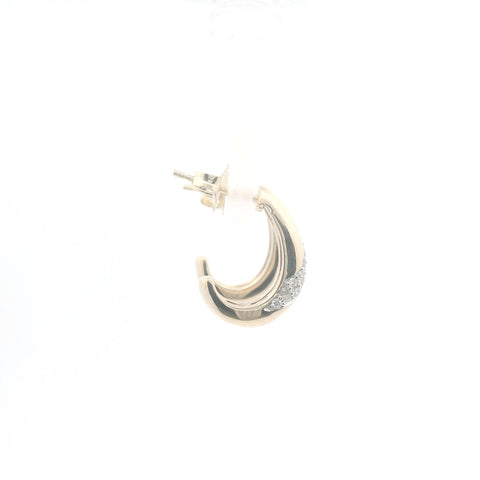 Gold & Natural Diamond Fashion Hoop Earrings